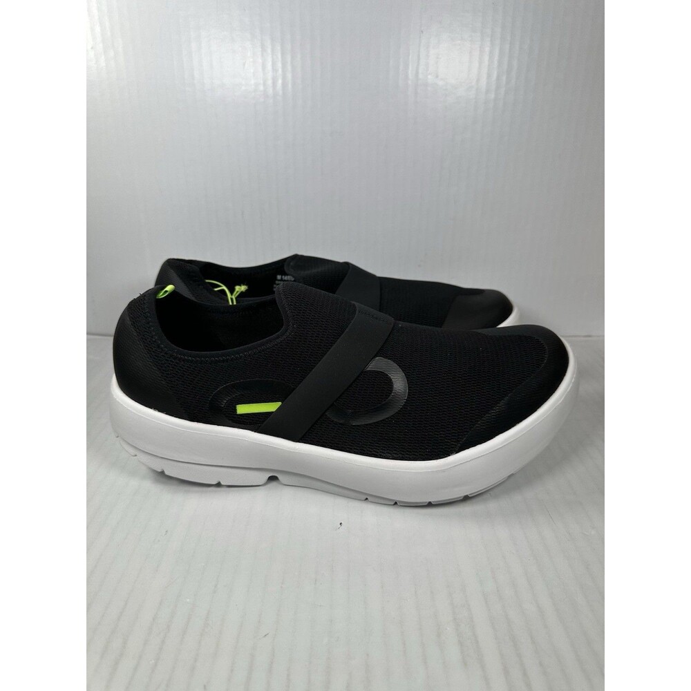 OOFOS OOmg Low Mesh Shoes Mens Size 14 Black White Slip-On Comfort Cushioned NEW